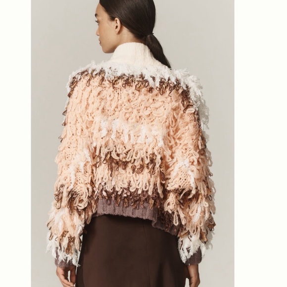 NWT Anthropologie Fringe ‘ Wild Thing’ OVERSIZED Cardigan Sweater XXS/XS - Picture 6 of 15